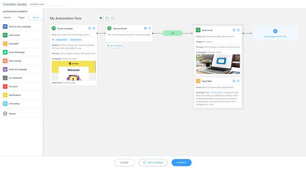 FORTVISION Automation — Multi-channel Flow Builder