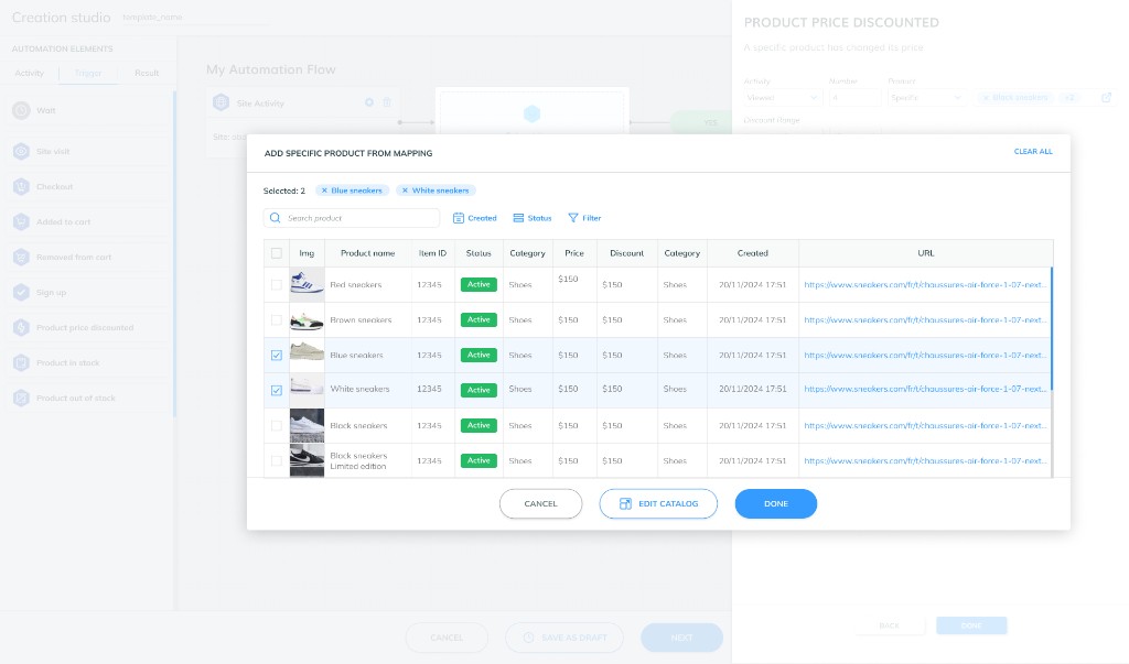 FORTVISION Automation — Product Triggers and Catalog